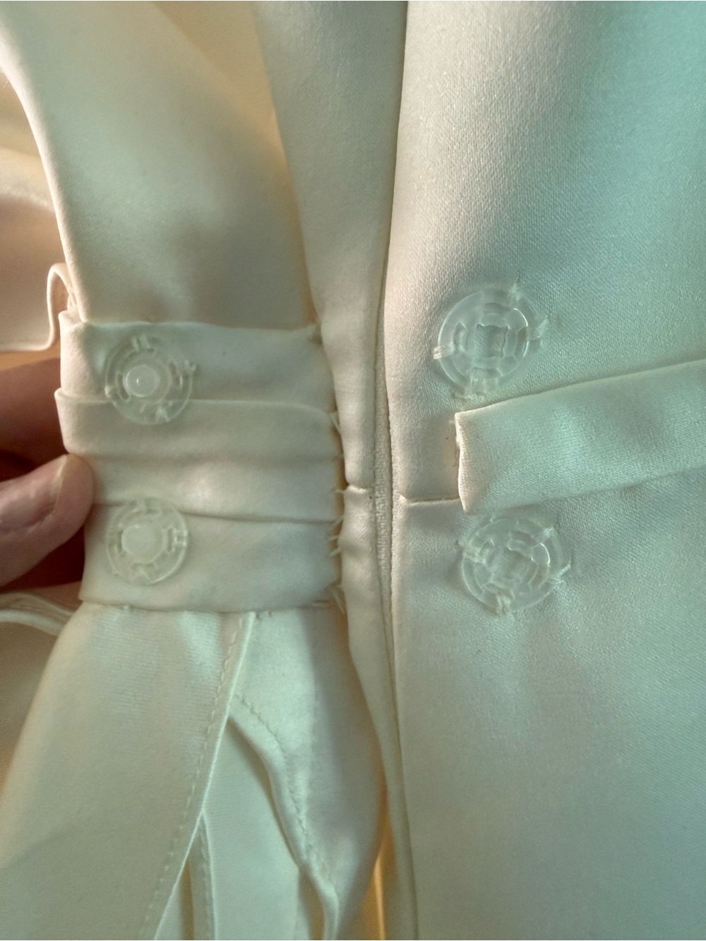 Amsale Little White Dress in Ivory Satin - Picture 10 of 11